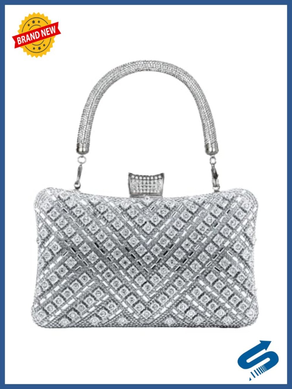 Rhinestone Clutch Purse Women Evening Bag Formal Wedding Crossbody
